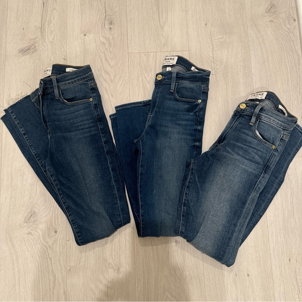 Lot of 3 pairs of Frame Le high skinny jeans